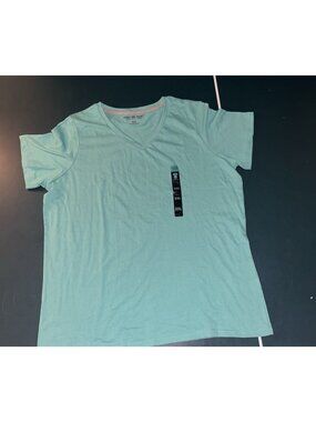 Starting Point Super Soft T-Shirt Teal Straight Hem V Neck Short Sleeve XXL NEW